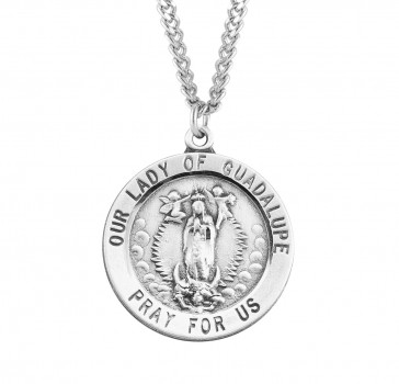 1" Round Our Lady of Guadalupe Medal on a 24" Ch-Bxd