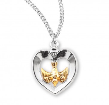Holy Spirit Two-Tone                             Sterling Silver Medal 