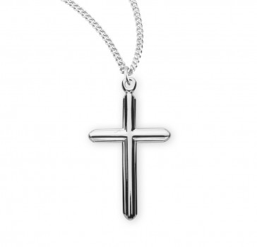 Sterling Silver Med. Cross on Cross-18" Ch-Bxd