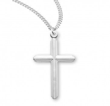 Sterling Silver Inlayed Cross - 20" Ch-Bxd