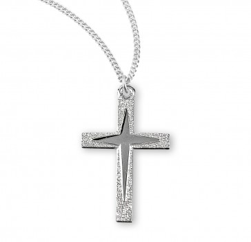 Sterling Silver Star Burst Cross