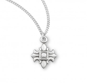 Sterling Silver Fleur De Lis Cross 