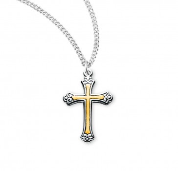 Two-Tone Sterling Silver Cross 