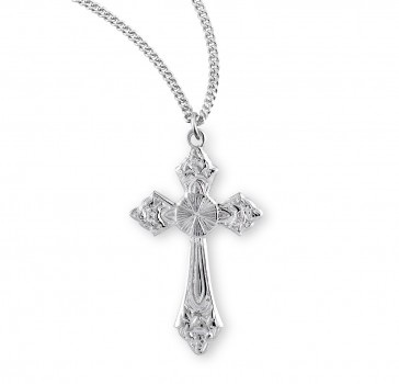 Sterling Silver 1-3/16" Cross on an 18" Ch-Bxd