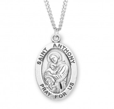 Sterling St. Anthony Medal Size 8-*24" Ch-Bxd