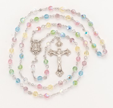 6mm Finest Multi Sterling Silver Rosary Bxd  54/117