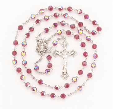 6mm Finest Ruby Sterling Silver Rosary Bxd  54/117