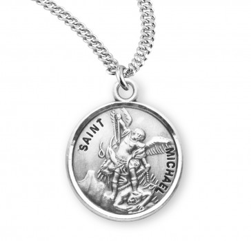 Saint Michael Round Sterling Silver Medal