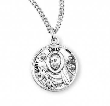 Sterling Silver Round St Emily-*18" Ch-Bxd