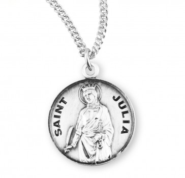 Sterling Silver Round St Julia-*18" Ch-Bxd