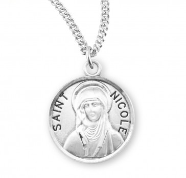 Sterling Silver Round St Nicole-*18" Ch-Bxd