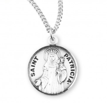 Sterling Silver Round St Patricia-*18" Ch-Bxd