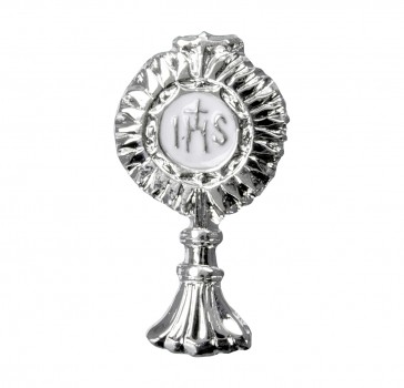 Sterling Silver Monstrance Pin Rhodium Plate-Bxd