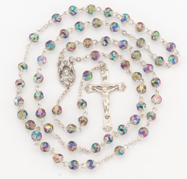 Metallic Multi-Color Vitriol Helix Crystal Rosary