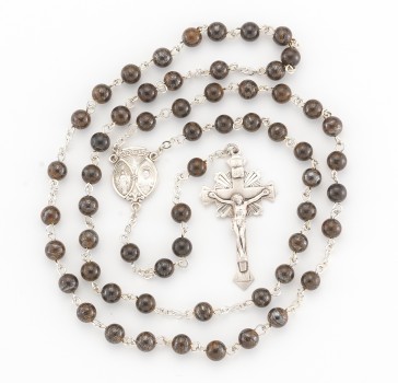 Round Genuine Gold Copper Rosary 