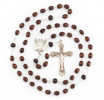 Maroon Oval Boxwood Rosary