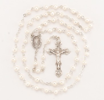 White Freshwater Pearl Rosary 