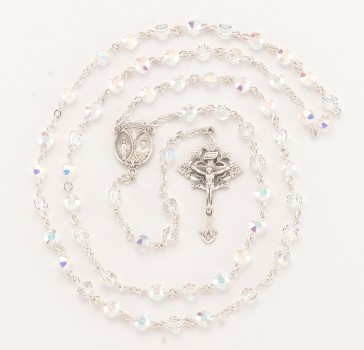 Aurora Semi Flat Finest Austrian Crystal Rosary