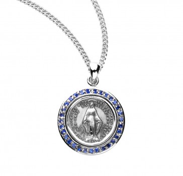 Sterling Silver Round Miraculous Medal 