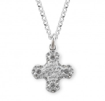 Crystal and Black Diamond Finest Austrian Crystal Pave Greek Cross Pendant 