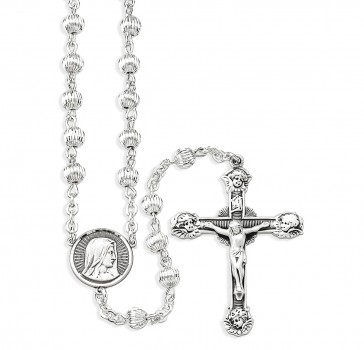 5mm Straight Corrugated Sterling Silver Beads-Bxd 363/113