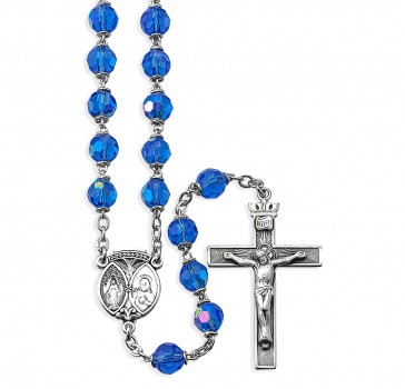 Tin Cut Czech Light Sapphire Crystal Rosary