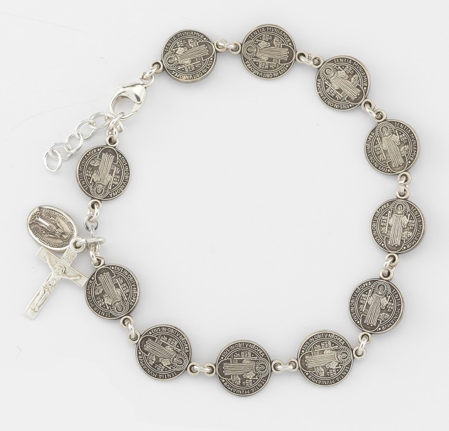 10mm Sterling  Rosary Bracelet