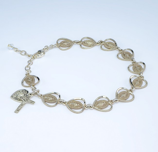 10mm Sterling  Rosary Bracelet