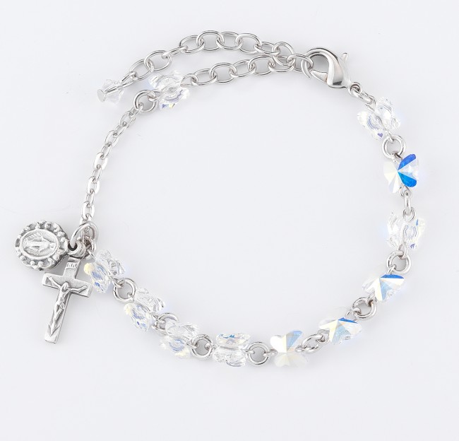 Butterfly Crystal Rosary Bracelet Created with 6mm Swarovski Crystal Aurora  Borealis Butterfly Beads by HMH