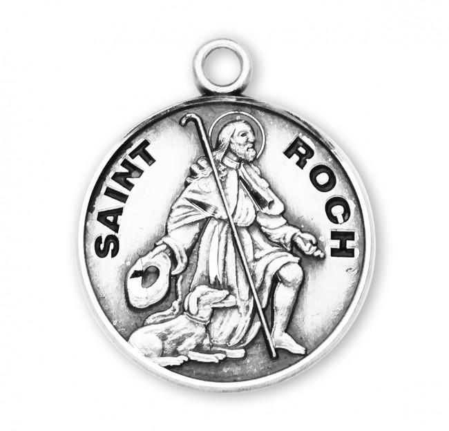 Sterling Silver Round St Roch-*20