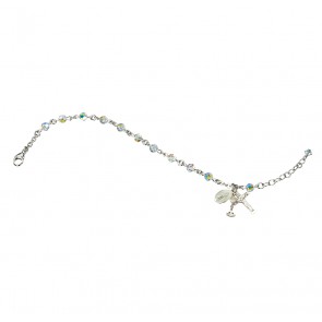 4mm Swarovksi Crystal Faceted Aurora Borealis Beads w/Sterling Silver-(S3100/S1802/S3802)-Bxd