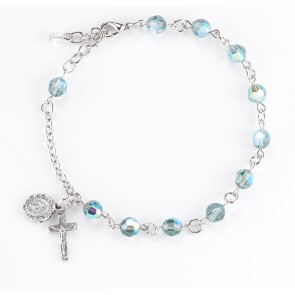 6mm Finest Erinite Rosary Bracelet w/Silver Ox Medals-Bxd