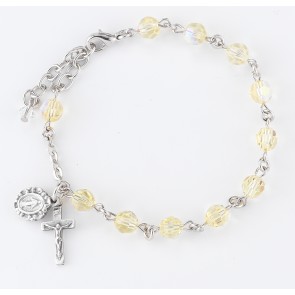 Round Crystal Rosary Bracelet Created with 6mmFinest Austrian Crystal Jonquil Beads by HMH