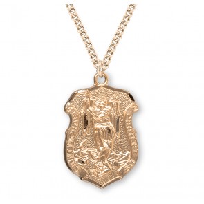 Saint Michael Gold Over Sterling Silver Badge Medal 