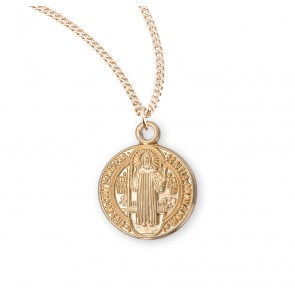 Saint Benedict Round Jubilee Medal Gold Over Sterling Silver Medal