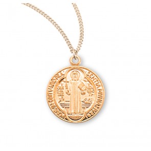 Saint Benedict Round Jubilee Gold Over Sterling Silver Medal