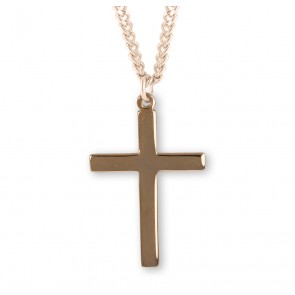 16kt Gold Over Sterling Plain Med Cross *20" Ch-Bxd