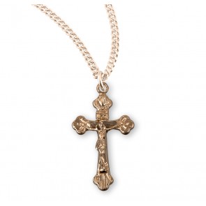 Flare Tipped Gold Over Sterling Silver Crucifix