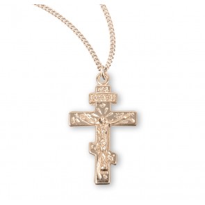 Byzantine Gold Over Sterling Silver Crucifix 
