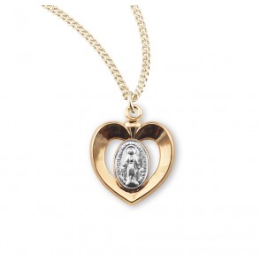 Gold Over Sterling Silver Two-Tone                             Miraculous Medal