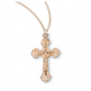 Fancy Engraved Gold Over Sterling Silver Crucifix