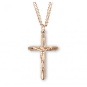 Inlayed  Gold Over Sterling Silver Crucifix 