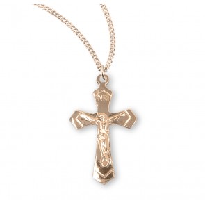 Gold Over Sterling Silver High Polished Crucifix