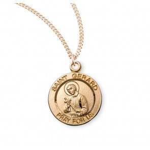 16kt Gold Over Sterling Med Rd St Gerard 18" Ch-Bxd