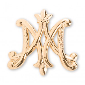 Gold over Sterling Silver "Ave Maria" brooch Pin 
