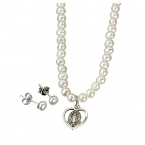 Freshwater Pearl Miraculous Necklace and Earring Set