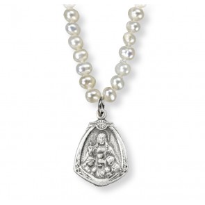 Freshwater Pearl Necklace with Sterling Silver First Communion Pendant