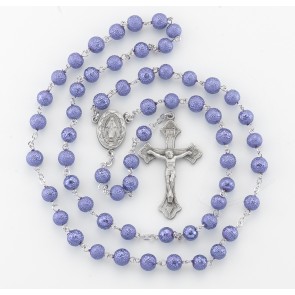 Violet Lava Bead New England Pewter Rosary 