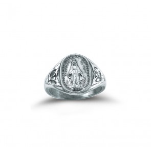 Sterling Silver Miraculous Medal Ring 