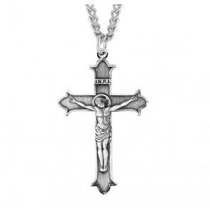 Flare Tipped Sterling Silver Crucifix 